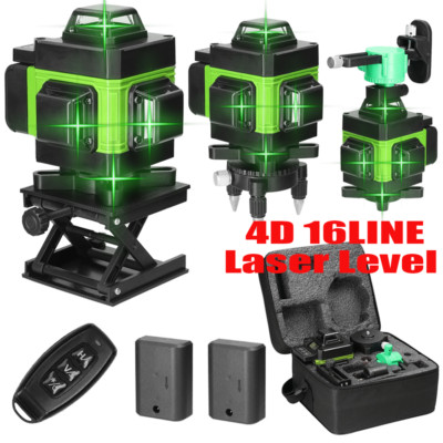 16 Line 360° Laser Level Wasserwaage Kreuzlinienlaser Selbstnivellierend Grün DE