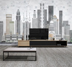 3D City Cartoon Self-adhesive Removeable Wallpaper Wall Mural