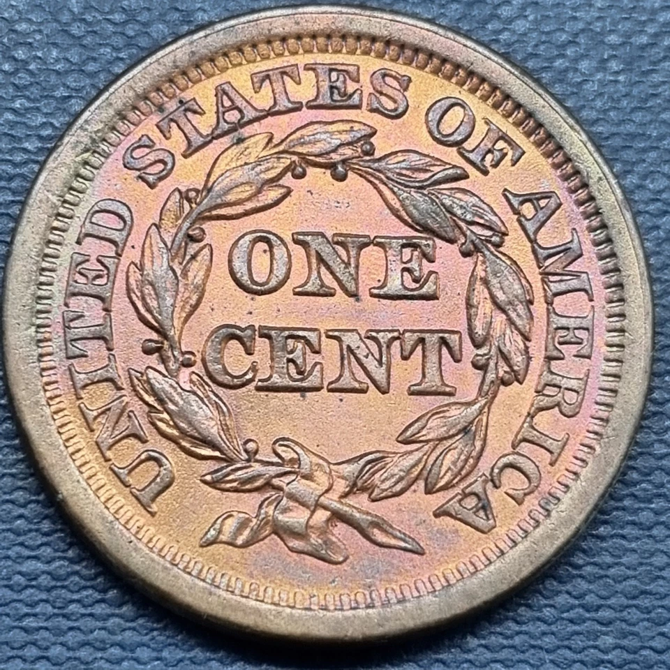 1853 Braided Hair Large Cent 1c High Grade BU UNCIRCULATED #78475 - Image 2 of 2