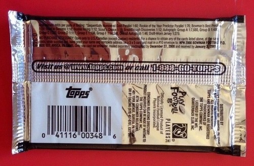 Bowman NFL Football Hobby Pack Look4 2000 Tom Brady novato dorado radiocontrol Urlacher automático - Imagen 10 de 12