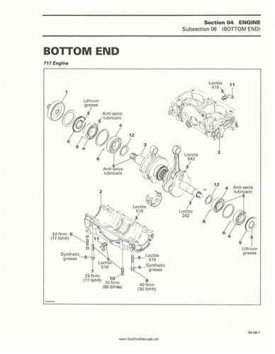 Sea-Doo Service Manual 1999 SPX, GS, GSX Limited, XP Limited, GTS & GTI - Picture 8 of 12