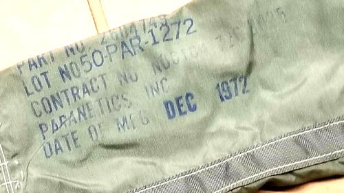 USGI 5 FOOT MILITARY PARACHUTE DEPLOYMENT STATIC LINE NYLON BAG VIETNAM ERA - Picture 3 of 7