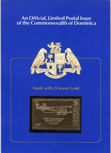 GREAT FIRST IN AVIATION 23 Karat Gold Postal Stamps in Binder of 30 Pages w/COA - Picture 12 of 12