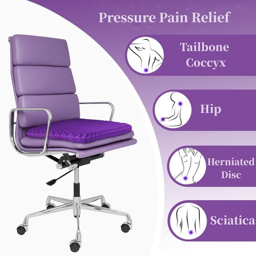 Gel Seat Cushion for Long Sitting, Double Thick Office Desk Home Wheelchair S... - Picture 7 of 8