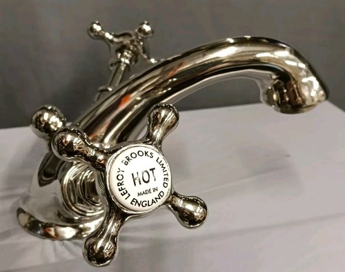 LEFROY BROOKS NICKEL MONO TAP RECLAIMED, REFURBED, NEW PULL UP WASTE - Picture 3 of 6