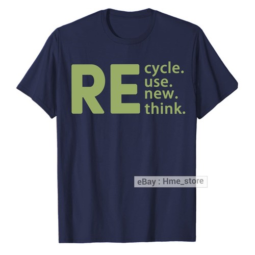 Maglietta Recycle Reuse Renew Rethink Crisi Attivismo Ambientale Maglietta Regali - Foto 3 di 8