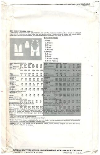 Quick Butterick 6294 Misses Dress Jumper size 6-8 sewing pattern uncut - Picture 2 of 3