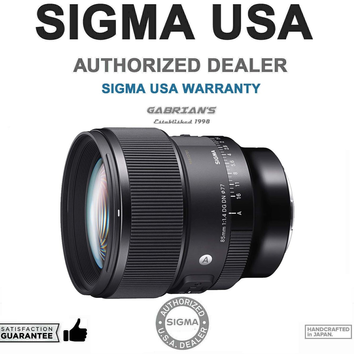 Sigma 85mm f/1.4 DG DN Art Lens for Sony E. U.S. Authorized