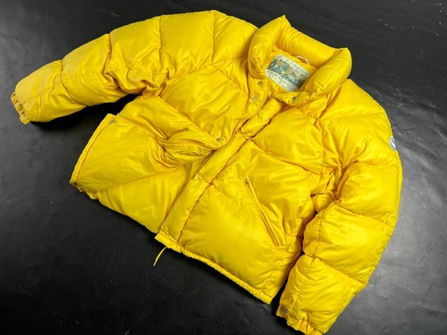 RARE Auth Men's MONCLER Grenoble Yellow Down Puffer Logo Bomber Jacket - 2 M - Picture 2 of 17