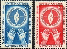UN New York #Mi25-Mi26 MNH 1953 Flame and Hands [21-22]