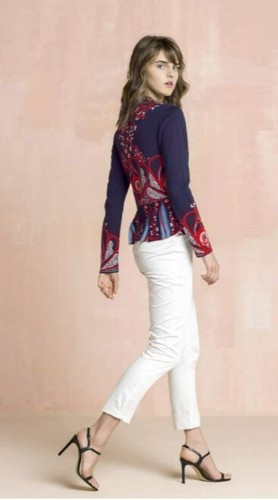 IVKO Cardigan Rojo Chaqueta Chaqueta Rojo Azul Flor Adorno 202522 - Imagen 2 de 3
