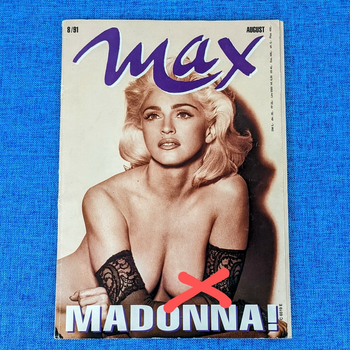 MADONNA　表紙特集雑誌　Max!　 (1991年 )　フランス雑誌 MADONNA GERMAN MAX MAGAZINE GERMANY 1991 STEVEN MEISEL HERB