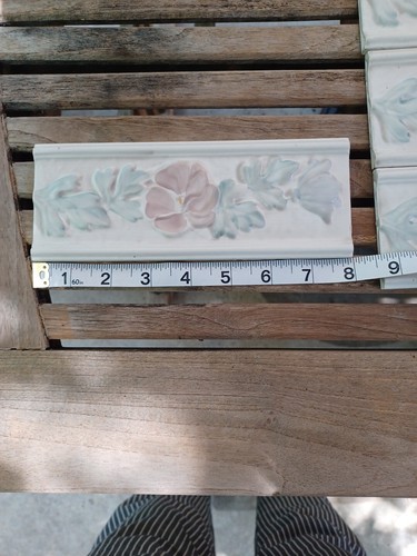 10 pieces - Decorative Ceramic Tile - rectangle FLORAL made in Italy - Picture 12 of 14