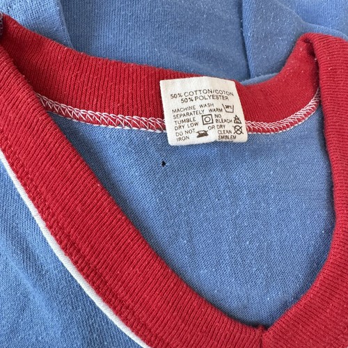 Camiseta de Colección Russell Athletic Cuello en V Timbre Cachorros Azul Rojo Jóvenes Niños Lg B - Imagen 6 de 6