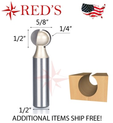 Tideway Carbide Pro LC05060808 1/4R" Round Carving 1/2" shank router bit Tideway Carbide Pro LC05060808 1/4R" Round Carving 1/2" shank router bit