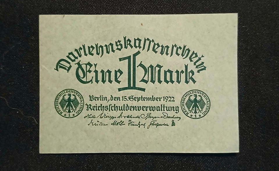 1922 German Reich 1 Mark Und 2 Mark Darlehenskaffenschein Notes - Image 2 of 4