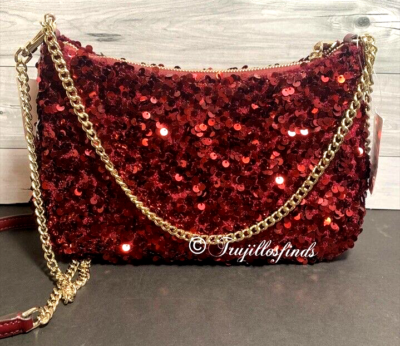 Glitter ブラック バッグ Kate Spade New York Kiki Deep Berry Sequin Convertible