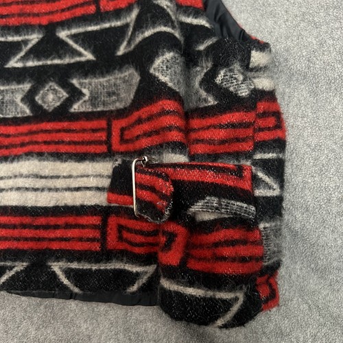 Gilet modello azteco trapuntato sud-ovest geometrico rosso nero XL cowboy equitazione - Foto 5 di 9
