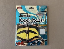 Striped Stretchable Jumbo Fabric Book Cover/Bookmark, Fits Up To 10” X 15”, New!