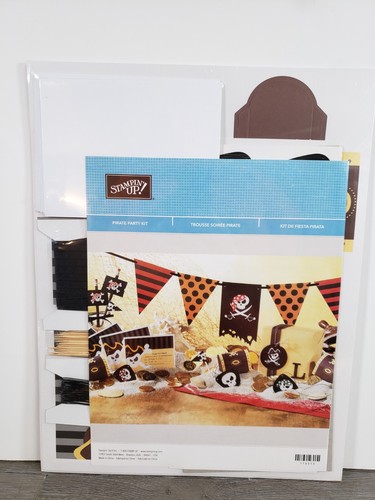 NUOVO Stampin' Up Pirate Party Kit Inviti Striscione Toppe Occhi Forzieri Carta Fa 8