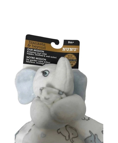 Nunu Blankets & Beyond Blue white elephant lovie security blanket plush Nunu - 第 2/2 張圖片