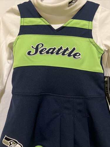 Infant Girl NFL Seattle Seahawk Cheerleader Dress/Turtleneck Bodysuit Sz 12M NWT - Picture 3 of 11