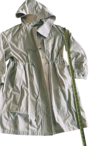 Club Monaco Women's Trench Coat Ivory Size L Hooded Zipper Stylish Design - Picture 4 of 14