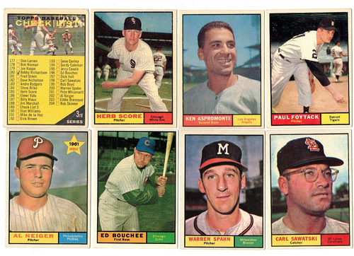 1961 TOPPS BASEBALL PARTIAL SET OF 300 CARDS FROM THE 587 ACTUAL BASE CARD SET - Picture 6 of 11