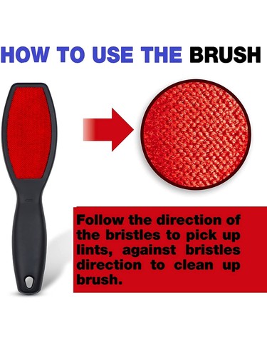 2 Double-Sided Lint Brushes Pet Hair Remover Brush for Clothes and Furniture - Picture 4 of 9