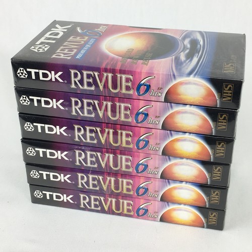 Lot of 6 TDK Revue Blank VHS Tapes T-120 6 Hour factory Sealed - Picture 6 of 6