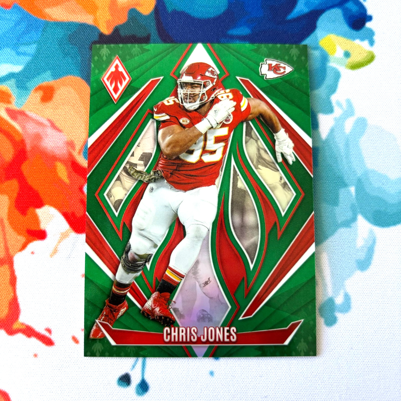 2024 Panini Phoenix Chris Jones Green Prizm /25 Kansas City Chiefs SSP