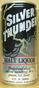 SILVER-THUNDER-MALT-LIQUOR-12oz-Beer-CAN-Stroh-Detroit-MICHIGAN-7City-1984-1