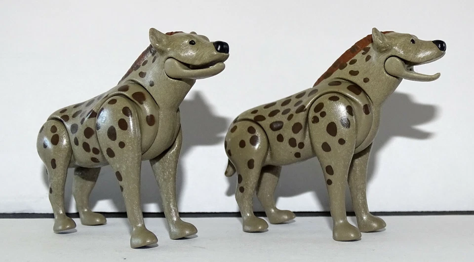 PLAYMOBIL RARE LES 2 HYENES ANIMAUX ANIMAL SAUVAGES SAVANE FORET FAUVE RARE - Photo 4/4