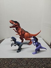 T Rex Toy Dinosaur 15" Growling Mouth and Eyes Light Up  2 Other Dinos