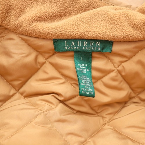 Lauren Ralph Lauren Quilted Barn Jacket Womens L Gold Button Pockets Equestrian - Picture 12 of 19