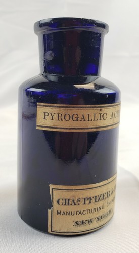 RARE Antique Charles Pfizer Chemists New York Cobalt Blue Bottle Medicine Cure - Picture 6 of 10
