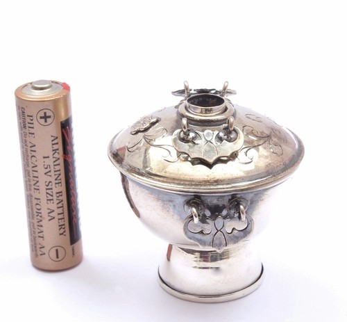 Coffret bonbonnière de présentation en argent japonais années 30 Hot Pot Sureen Jungin 純銀 - Photo 5 sur 8