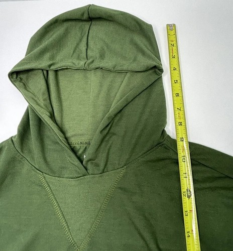 Nine West Active Women's Large Pullover Long Sleeve Hoodie Mesh Cuff Olive Green - Picture 8 of 15
