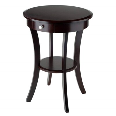 NEW Small Round End Side Table Accent Lamp Stand Display Corner Living Room Wood