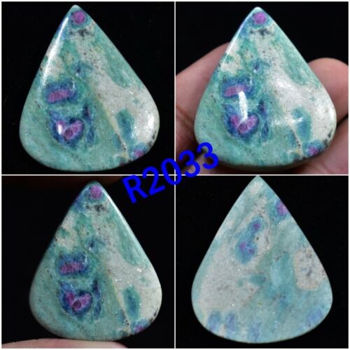 En Gros Cabochon Rouge Vert Rubis Fuchsite Desseré Pierre Précieuse R2031-R2040 - Picture 3 of 20