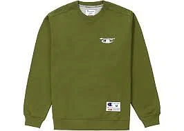 Supreme Champion 3D Metallic Crewneck Olive M F/W 18