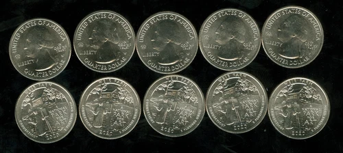 2020 W V75 WEIR FARMS PRIVY MARK QUARTER COINS 1/4 ROLL 10 Coins GEM BU *