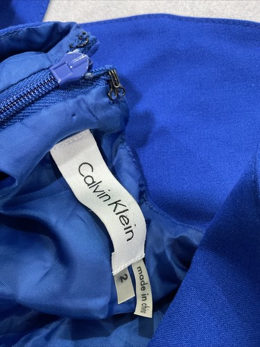 Calvin Klein Women’s Blue Color Sheath Dress Size 2 - Picture 7 of 9