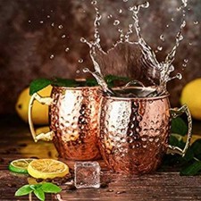 Copper Embossed Mule Mugs, Set of 3 Great Office Home Spa Bar Accent Gift