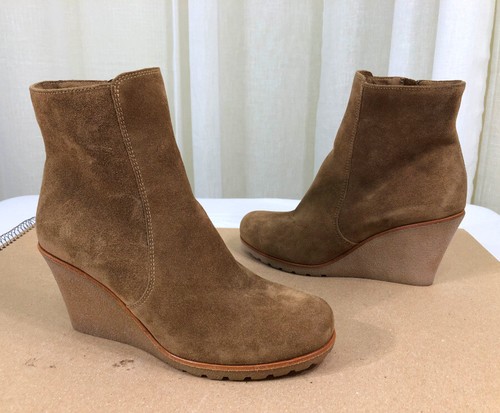 NUEVO Botín de cuña de cuero impermeable Krista para mujer La Canadienne EE. UU. 9 gamuza tostada - Imagen 8 de 20