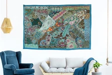 Wall Décor Tapestry Vintage Embroidered Ethnic Beaded Hand work Wall Hanging