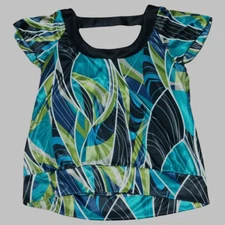 I.N. Studio Women's XL Short Sleeve Multicolor Print Shirt