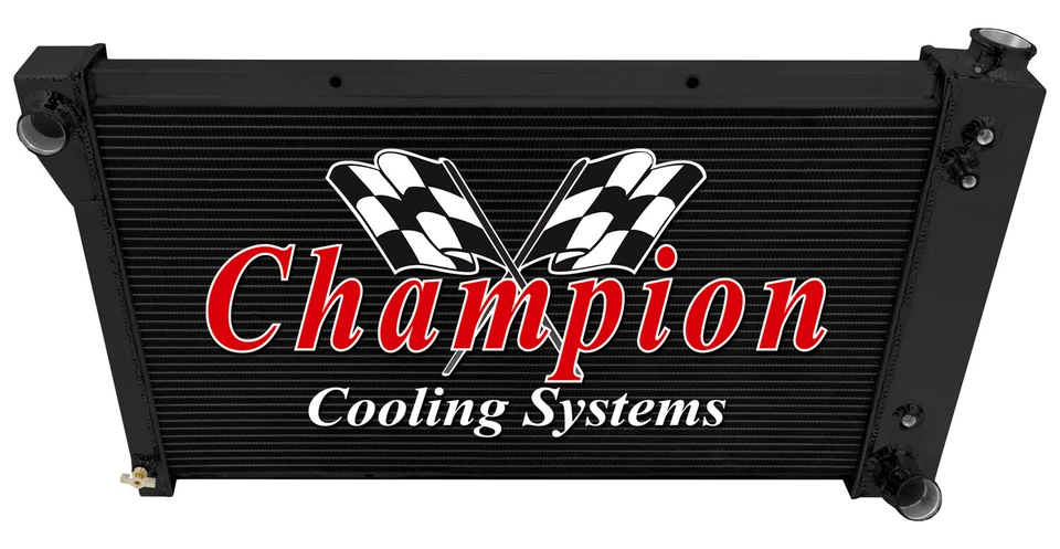 Radiador KR 3 filas acabado negro 28" para Chevrolet Serie C/K V8 1967, 1969-1972 Foto 3 de 4