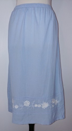 Vintage Koret City Blues Embellished Long Skirt Women's XL Cotton Blend Pull On - Picture 4 of 6
