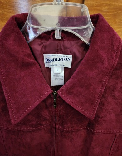 PENDLETON FULL ZIP LEATHER SUEDE JACKET ~ LARGE - Picture 3 of 4